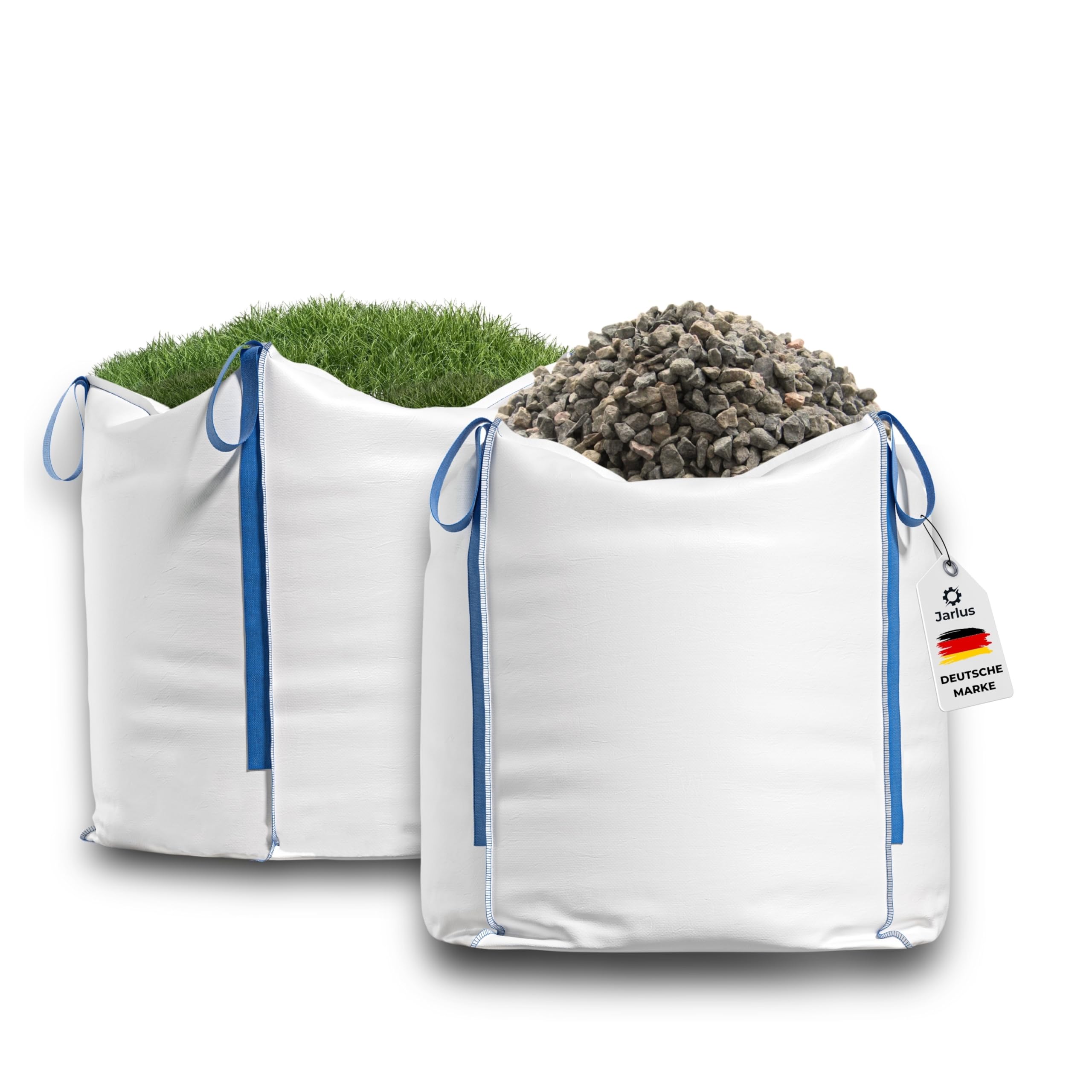 Big Bag – Premium Säcke für Bauschutt, Gartenabfälle, Holz, Sand, Erde, Grünschnitt, Weihnachtsgirlande – 90x90x90cm 1.000kg mit 4 Hebeschlaufen für Transport (1 Stück (1er))