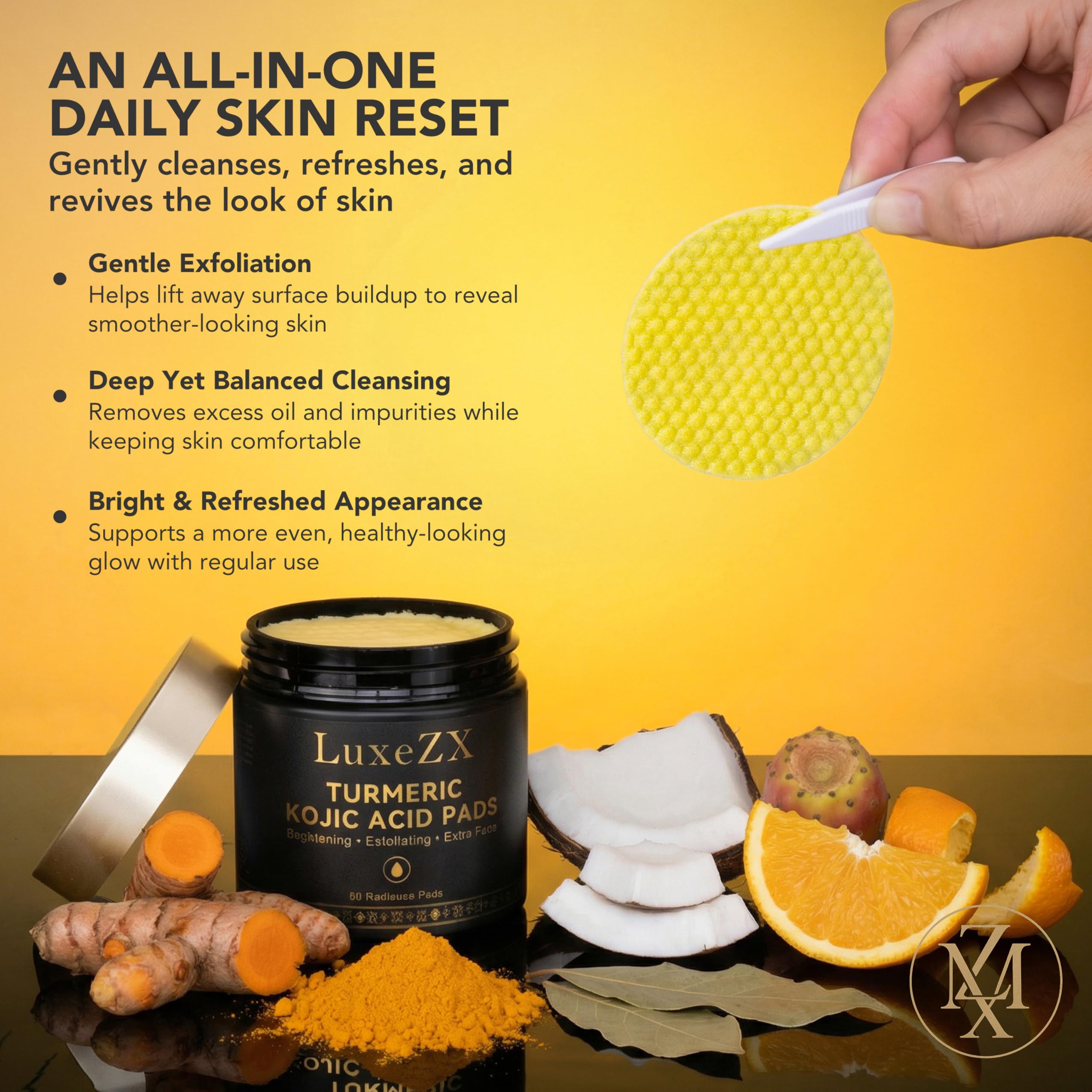 Amazon.com: LuxeZX Turmeric Kojic Acid Pads for Face – Brightening