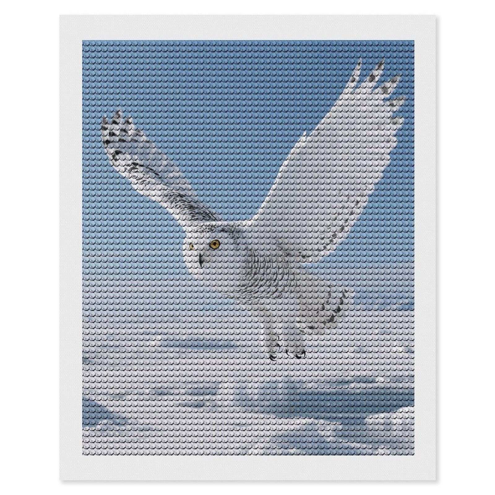 FodPand White Snowy Owl 5D Diamond Painting Kits for Adults Beginners Full Drill Round Diamond Dots Pictures Gem Art Supplies for Home Wall Room Decoration DIY Craft Set Gift 16x20