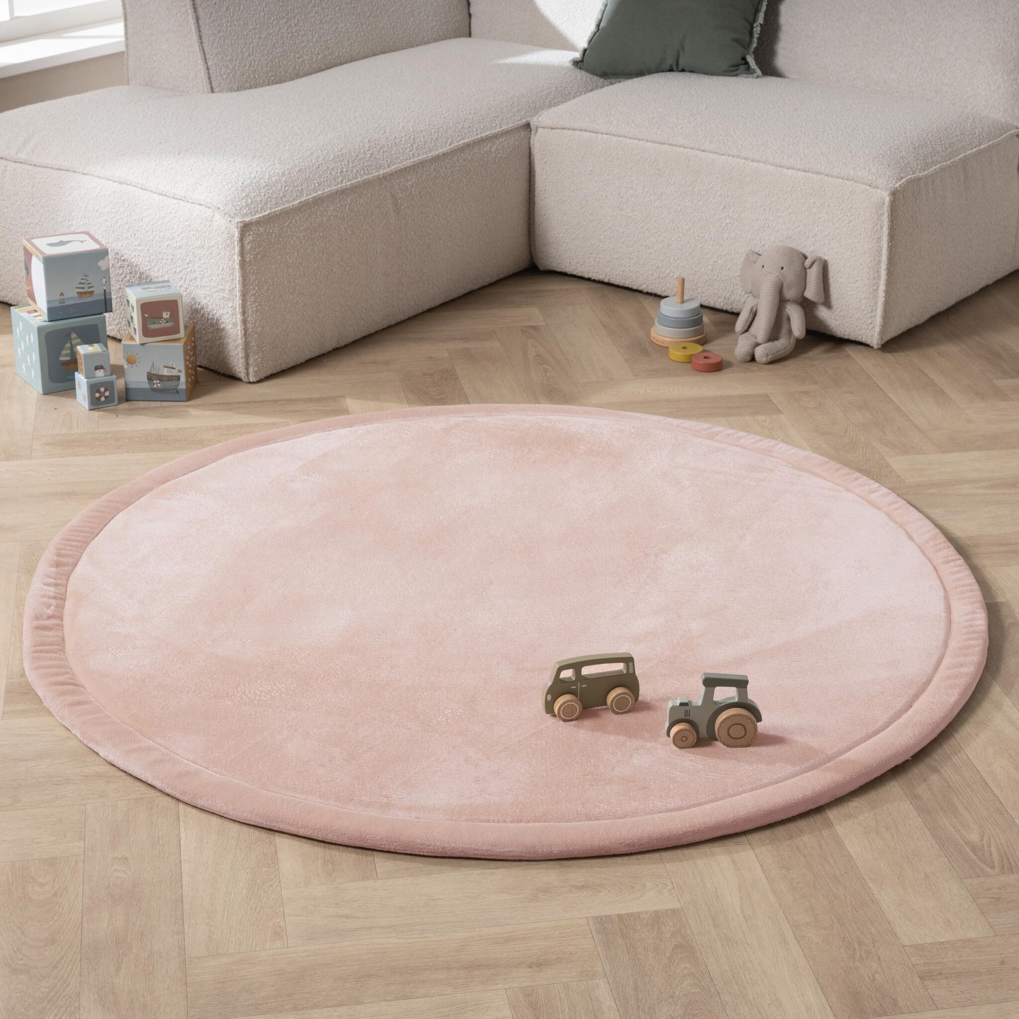 FRAAI | Home & Living Okrągła mata do zabawy – Jip Różowy - - Chłopcy - Dziewczyna - Dywan