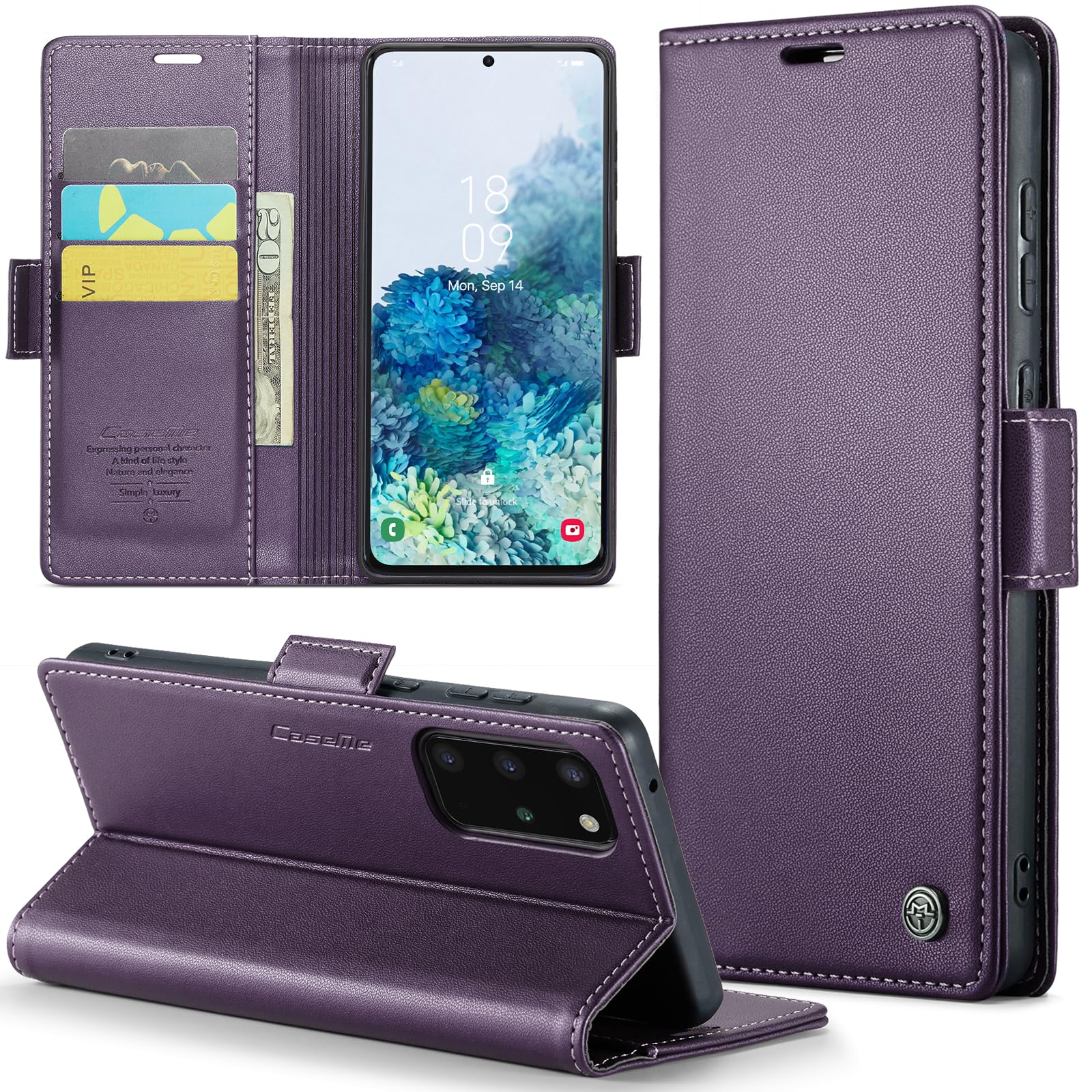 Phernykas Case for Samsung Galaxy S20 Plus Wallet Case with Card Holder, Kickstand RFID Blocking Magnetic Closure Shockproof Protective PU Leather