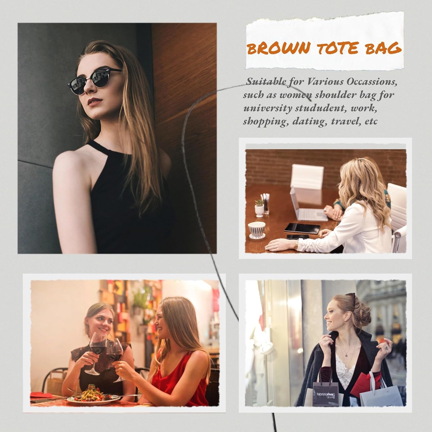 Soft PU Leather and Suede Tote Bag Shoulder Bag for Women - Large Capacity Hobo Bag with Interior Pockets