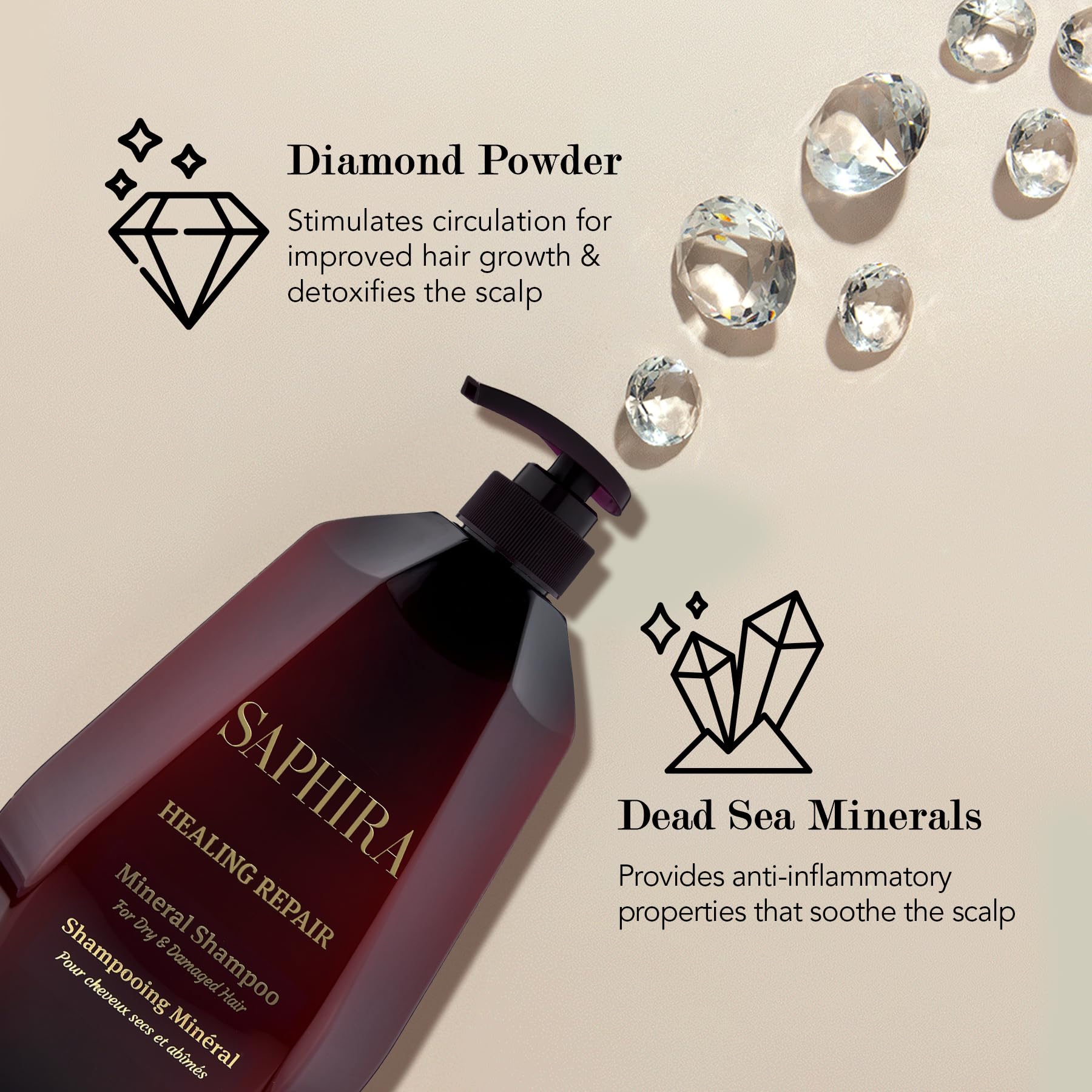 SAPHIRA Mineral Moisturizing Shampoo, 250 ml
