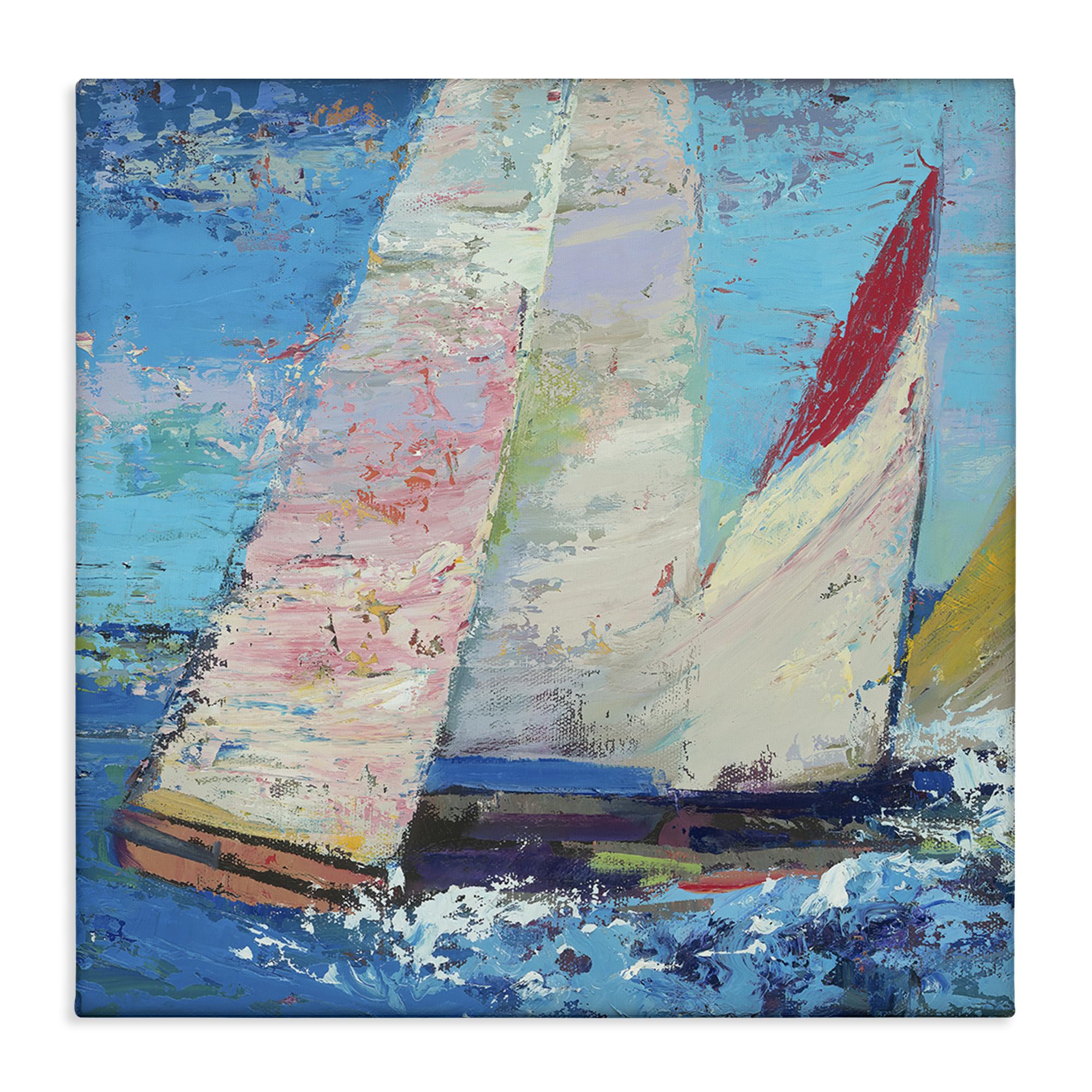 Stupell Industries Unframed 'Expressive Sailboats On Waves'| Canvas Art
