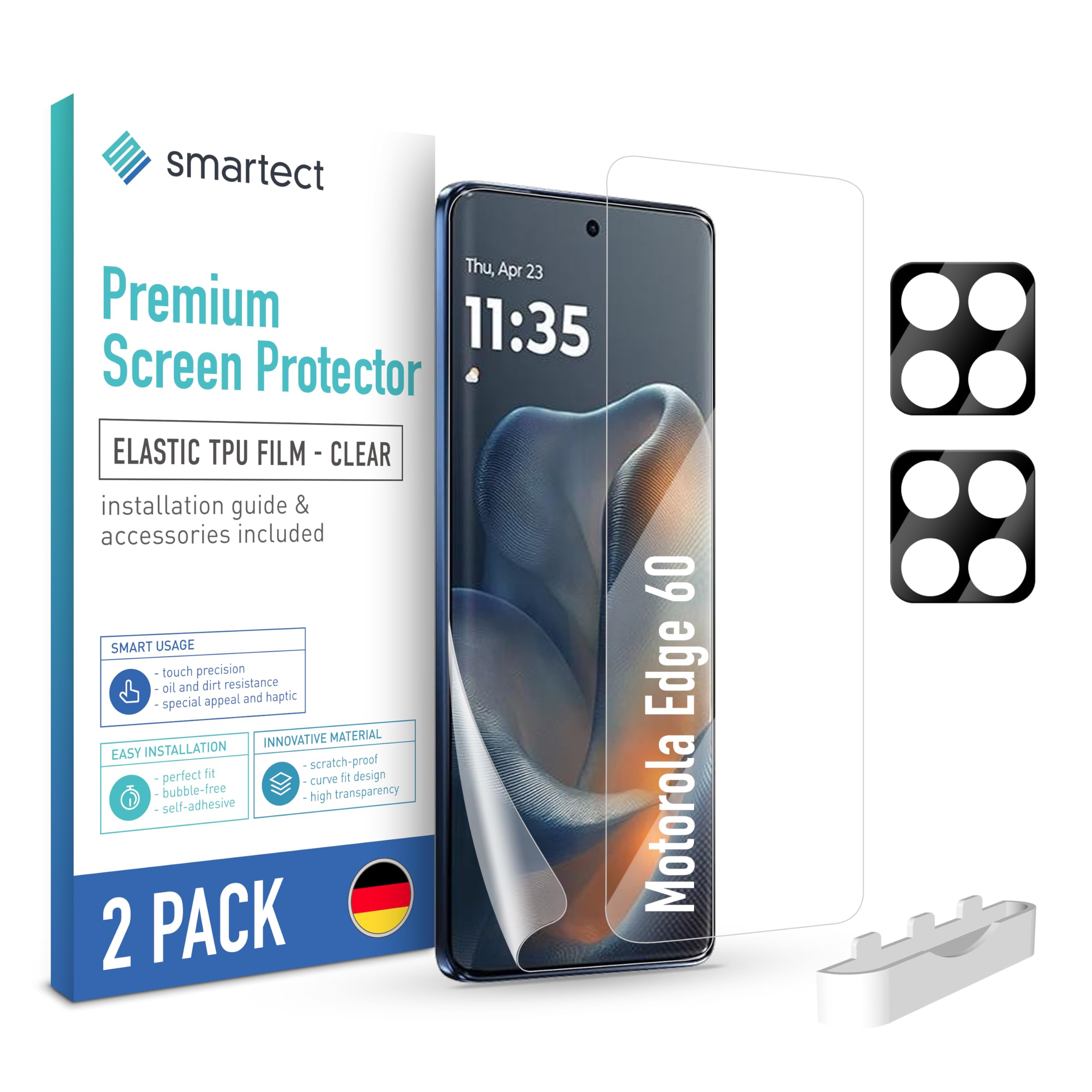 2 PACK Screen Protector For Motorola Edge 60 Fusion 5G/Edge 60/Edge 60 Pro,Not Glass Scratchproof,Bubble Free ,Easy Installation,HD Fingerprint Unlock Full Coverage Flexible TPU Screen Protector Film