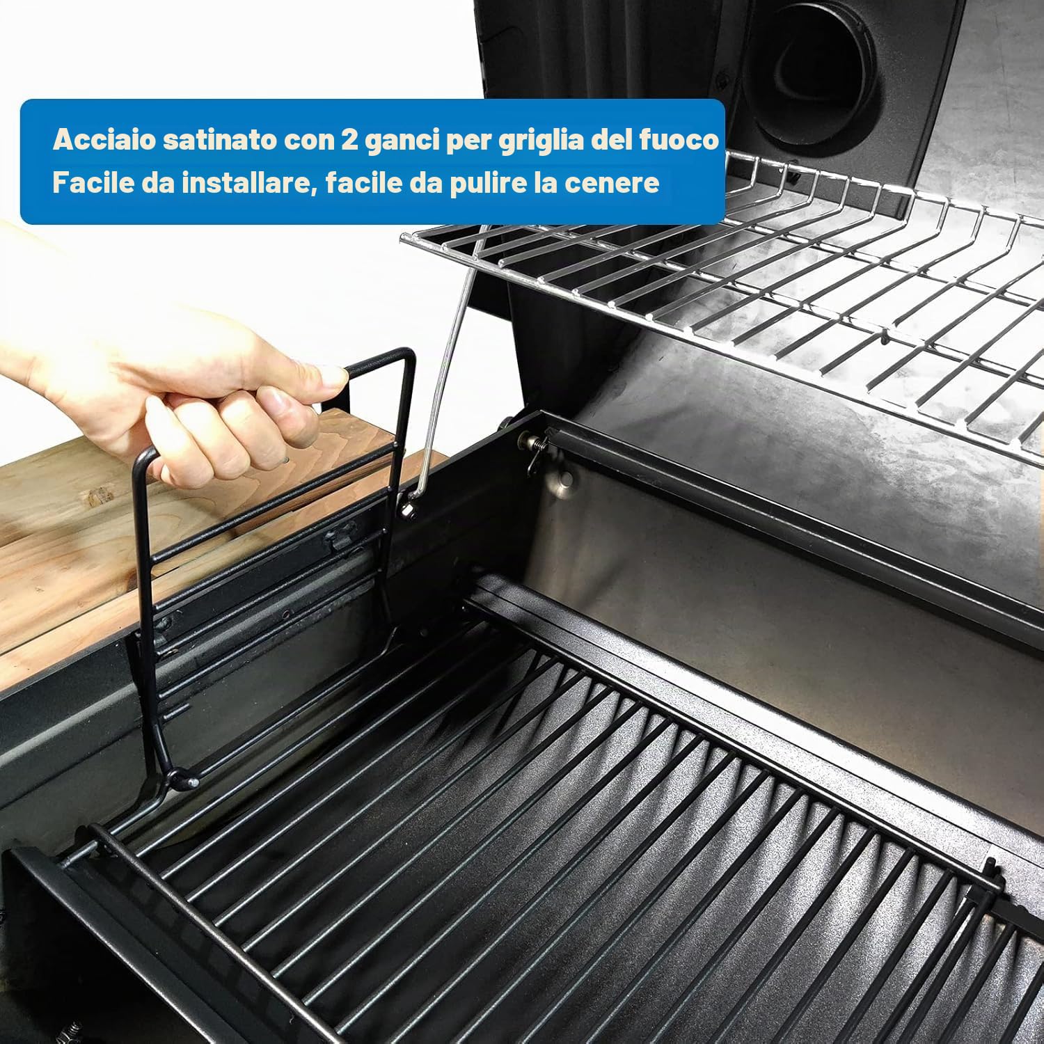 GFTIME Cenere regolabile da 60 a 90 cm, per Chargriller 5050 5072 5650 1224 1324 2121 2222 2123 E1224 barbecue a carbonella, per Oklahoma Joe, Royal Gourmet