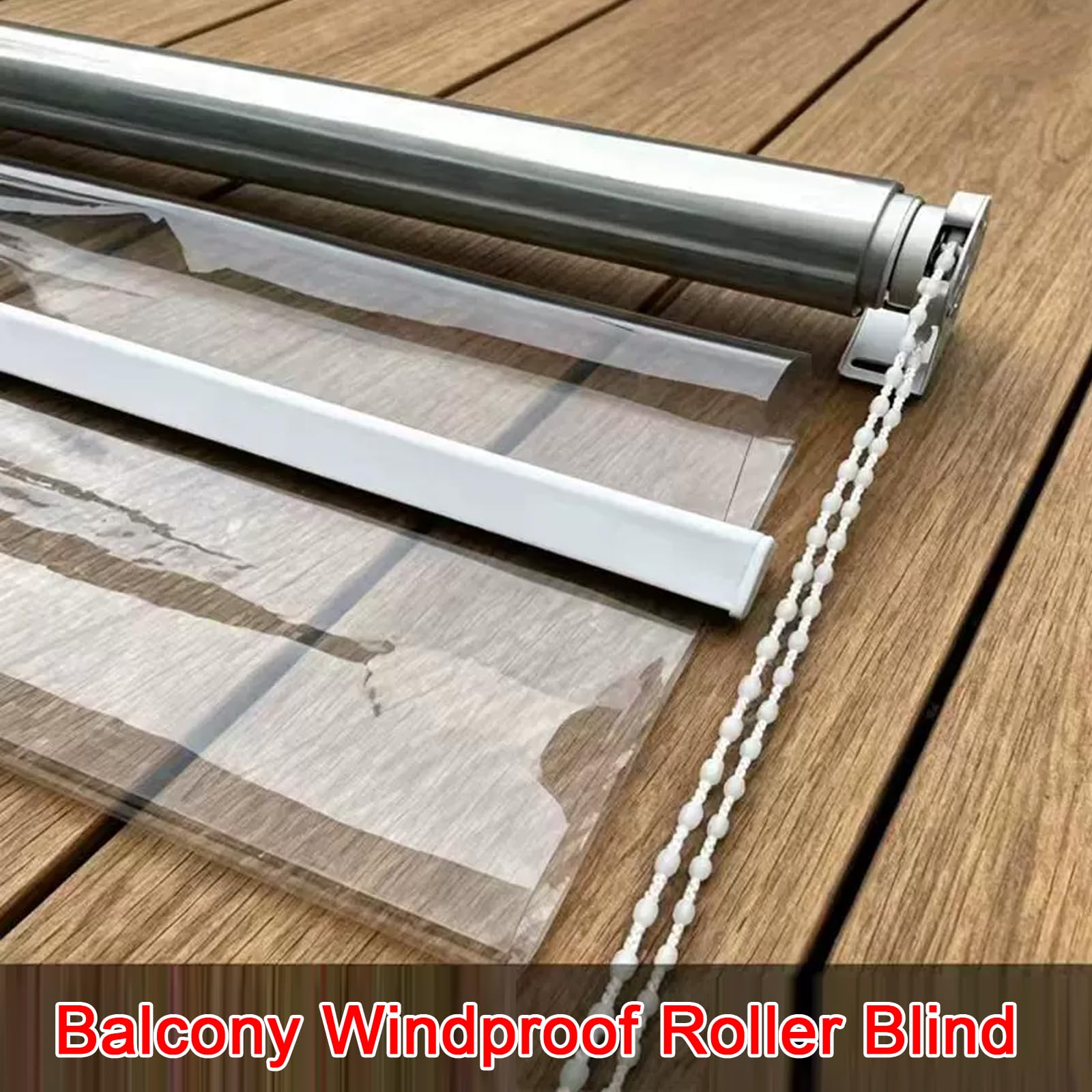 Transparent Wasserdichtes Roll-Up-Rollo für Veranda-Pavillon,mit Zubehör (W110xH180cm)