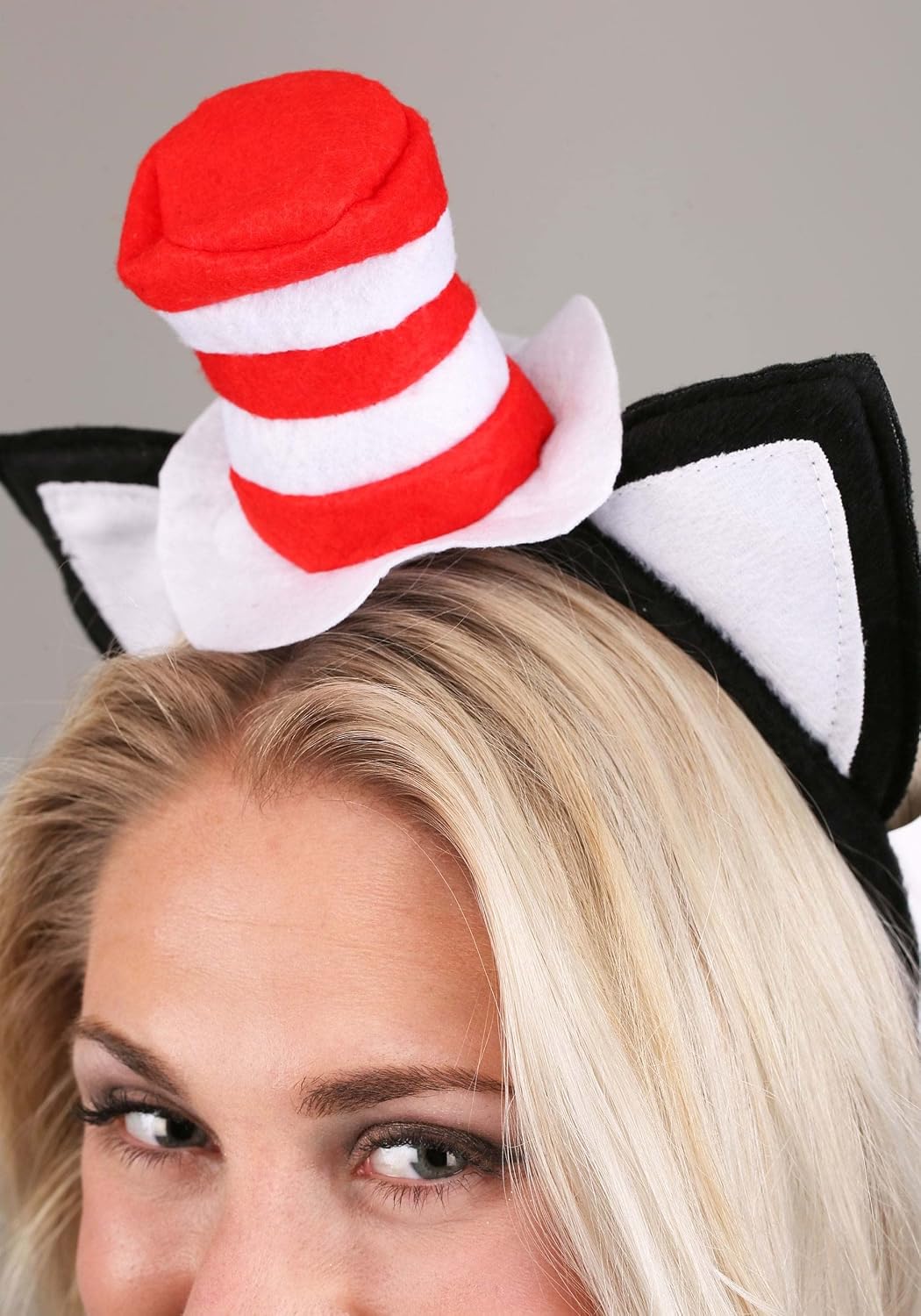 elope Fun Costumes Dr. Seuss Cat in The Hat Costume Ears Headband with Stovepipe Hat Standard - Red