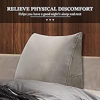 Vista 98 de Triangular Reading Pillow Wedge Headboard Back Support Pillow for Sitting up in Bed Daybed Bolster Backrest Couch Sofa Corner Cushion Medium Velvet