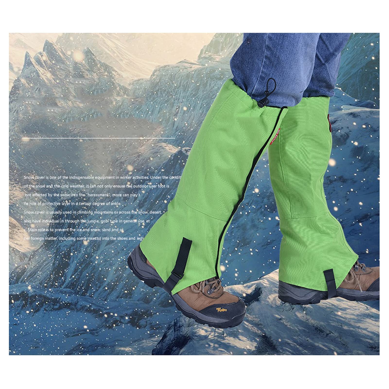 Ghette for Le Gambe, con Ganci for Fissare i Lacci, Ghette for Esterni e Ghette for Racchette da Neve, Adatte for Uomini e Donne in Campeggio, Alpinismo, Escursionismo e Racchette da Neve