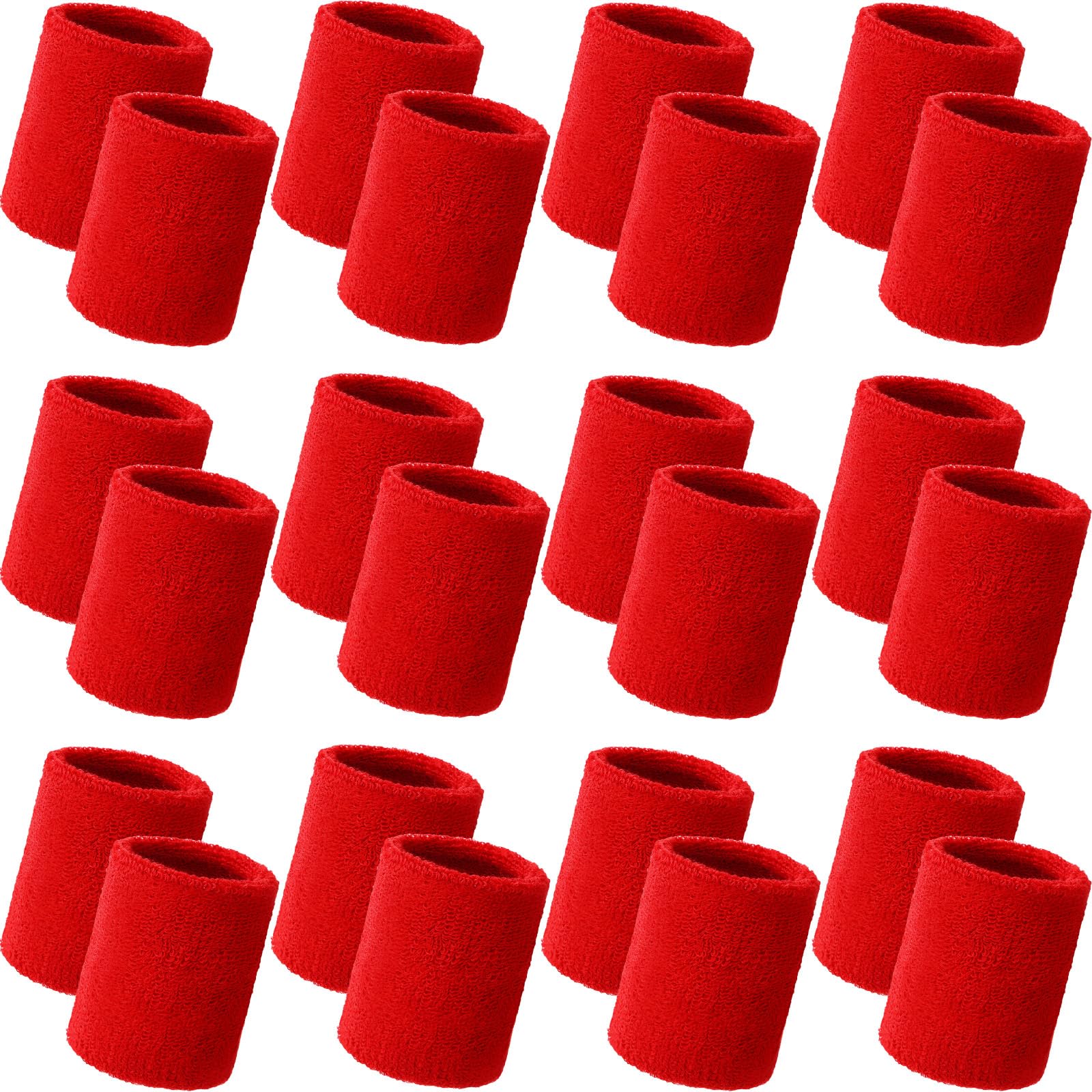 Bememo 24 Pcs Wrist Sweatbands Bulk Athletic Wristband for Men
