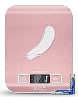 Vista 11 de Báscula de alimentos, báscula digital de cocina de 11 libras con pantalla LCD de 6 unidades y función de tara, diseño compacto para hornear, cocina