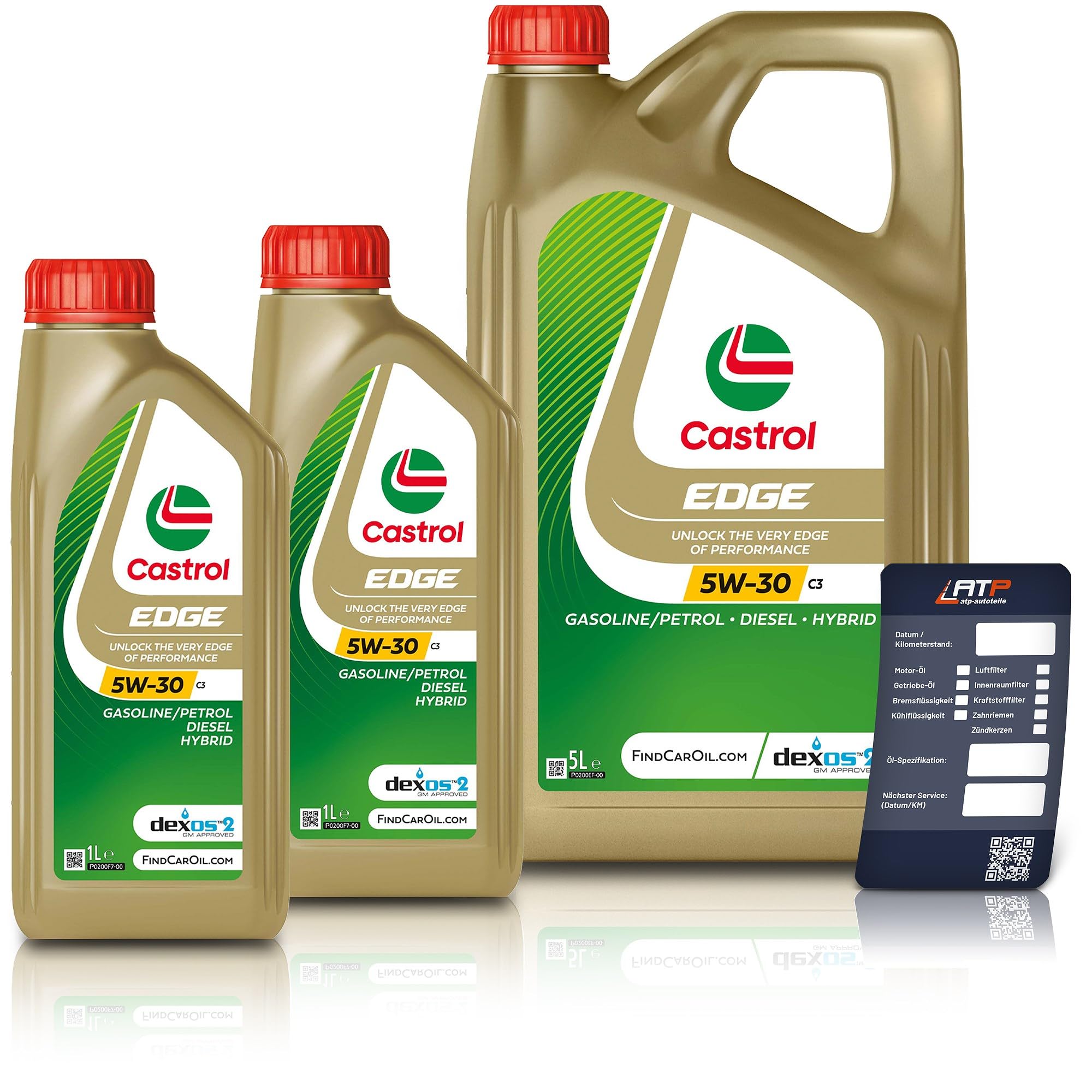 2 x 1 l + 5 l = 7 litros Castrol Edge Titanium fsttm 5 W de 30 C3 Motor de aceite motores de aceite