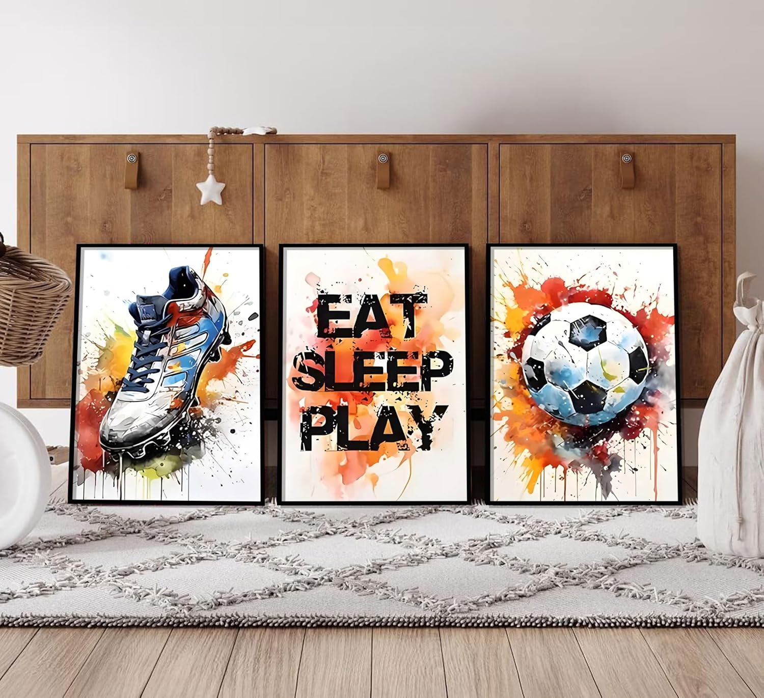 CZHFGJDSX Graffiti Soccer Wall Art Colorful Sport Wall Decor Poster Football Sneaker Gaming Picture Prints for Bedroom Boys Room Teen Kids Playroom Decoration Unframed 12x16 - Image 5