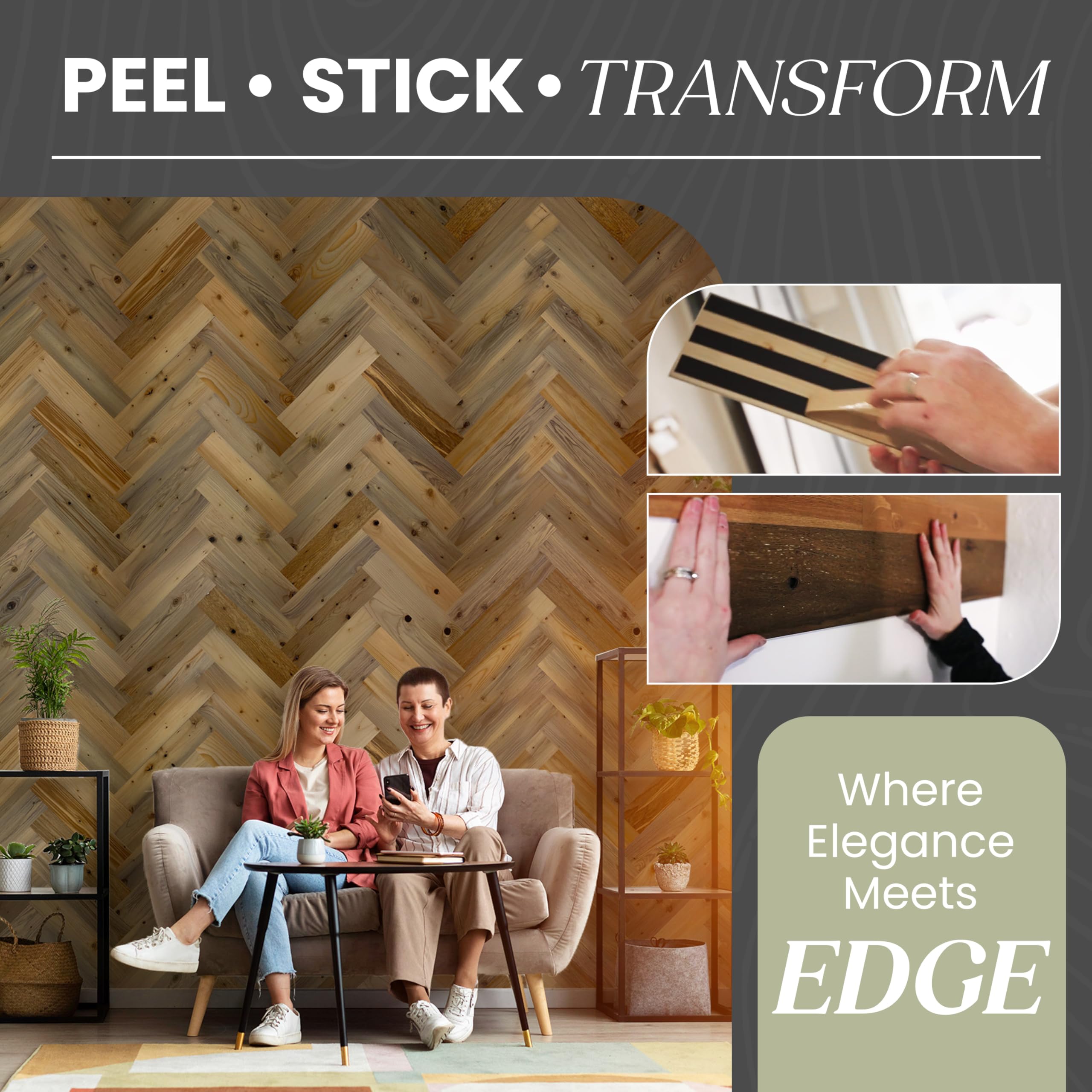 Timberchic DIY - Tablones de madera reciclada para pared, diseño de espiga
