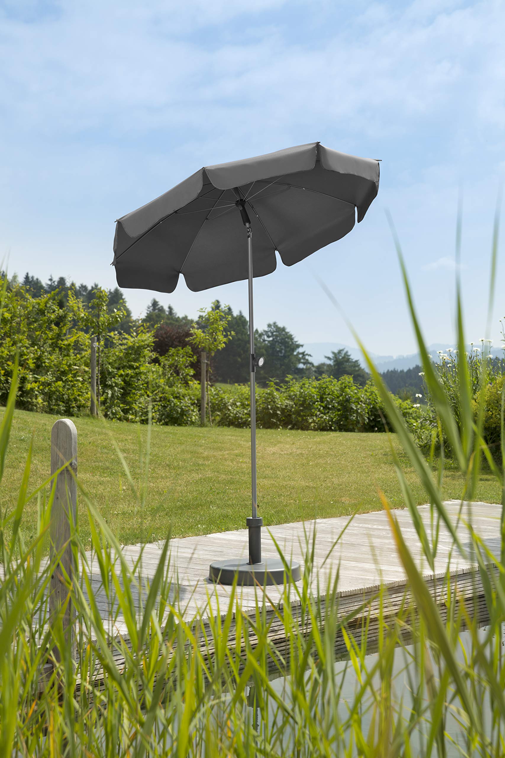 Schneider - Parasol Locarno anthracite d'env. 150 cm de diamètre.
