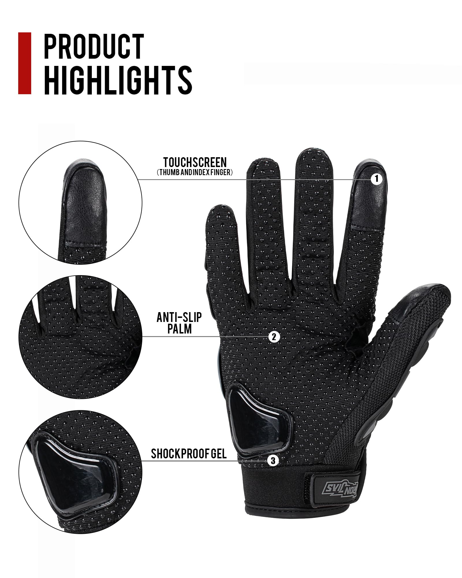 Guanti invernali da uomo con zip e touchscreen - SHEIN ALIA