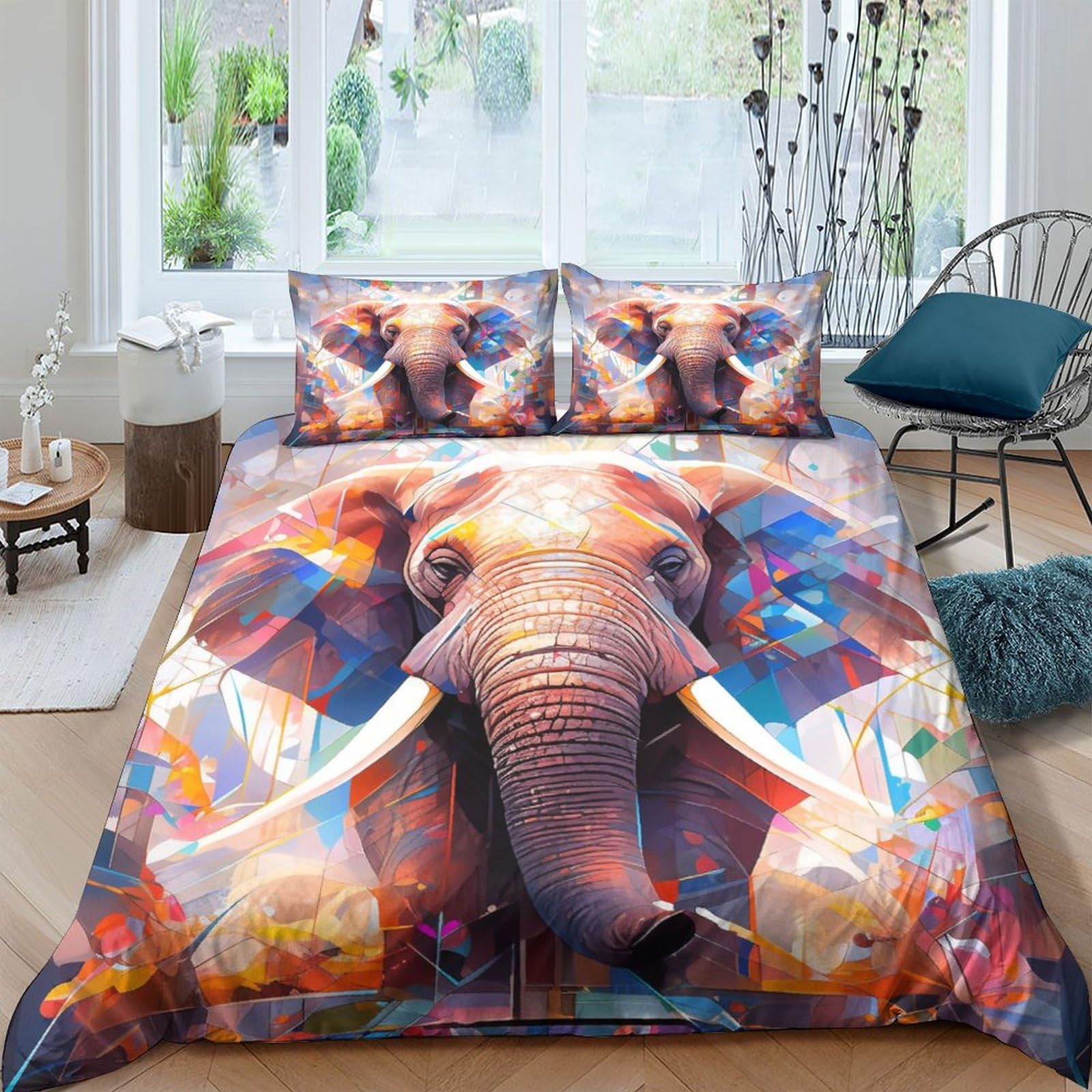Housse de couette microfibre anti-glissement avec zip pour lit king size 220x240cm