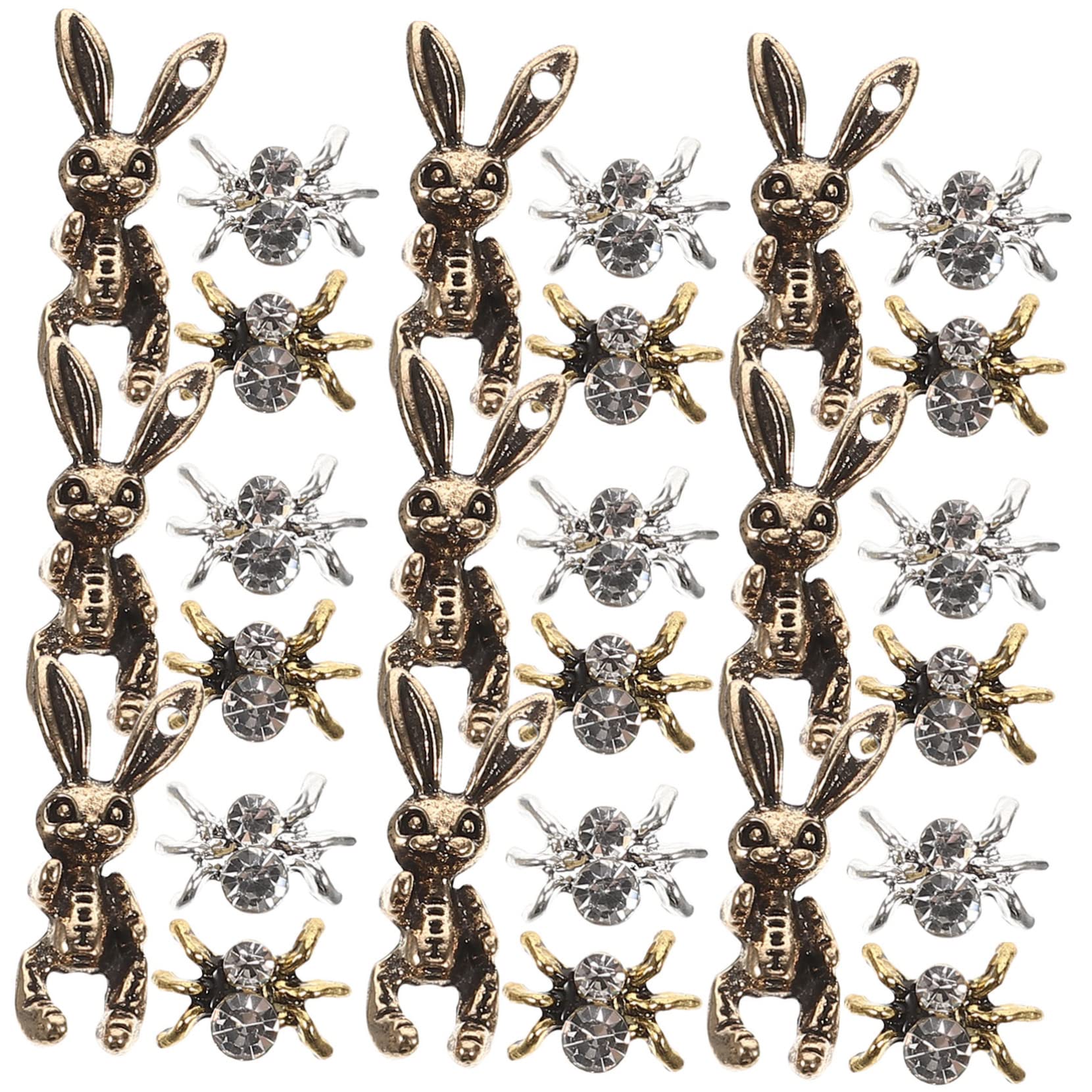 5 Set Gioielli Per Unghie Con Diamanti Charm Per Unghie Accessori Per Unghie Charm Scuri Decorazioni Per Nail Art 3D A Forma Di Ragno Gioielli Per La Decorazione 30 pezzi*5