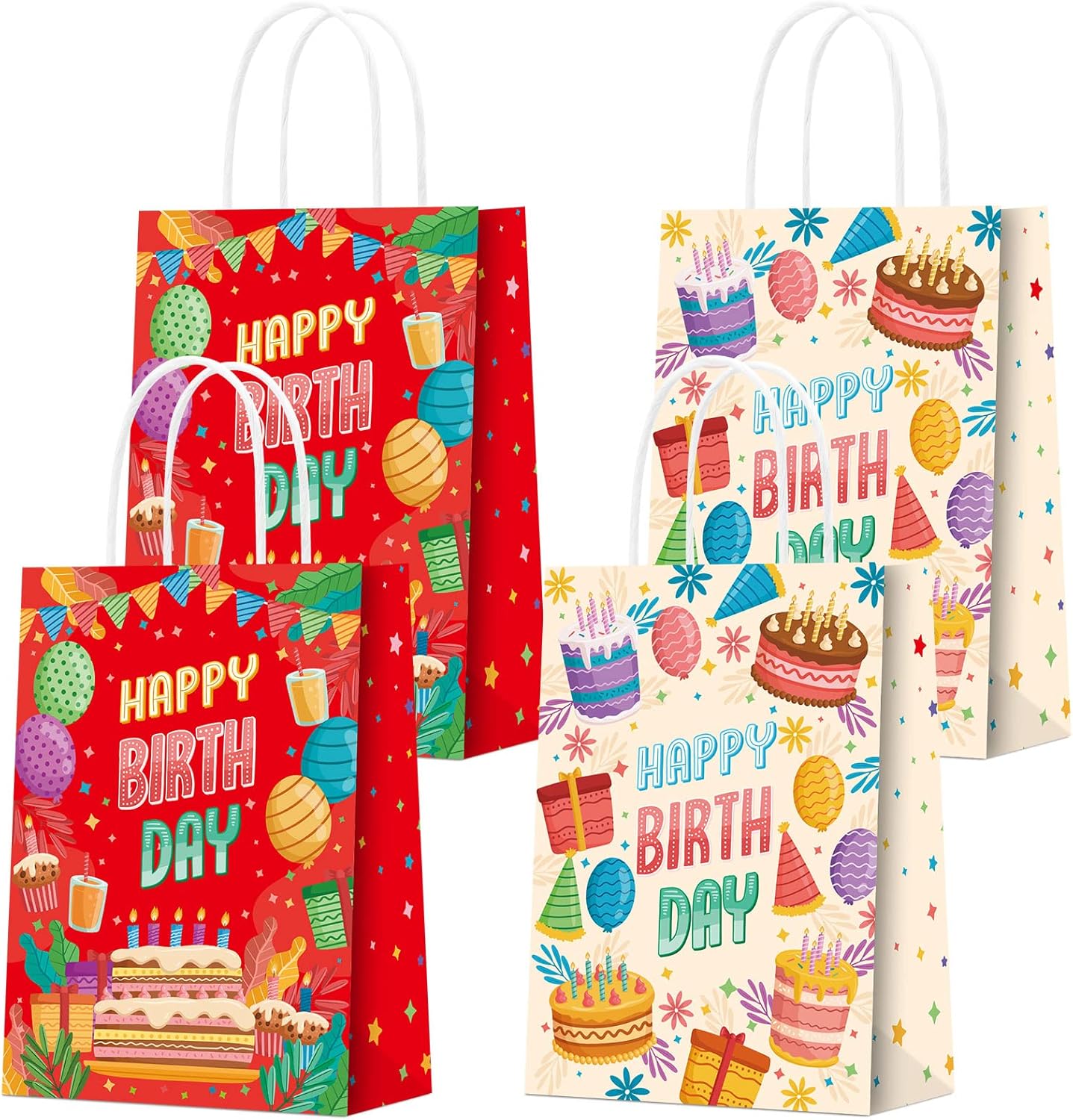 KERINGO 16 PCS Birthday Gift Bag Birthday Party Favor Gift Bags Goodie Bags for Kids