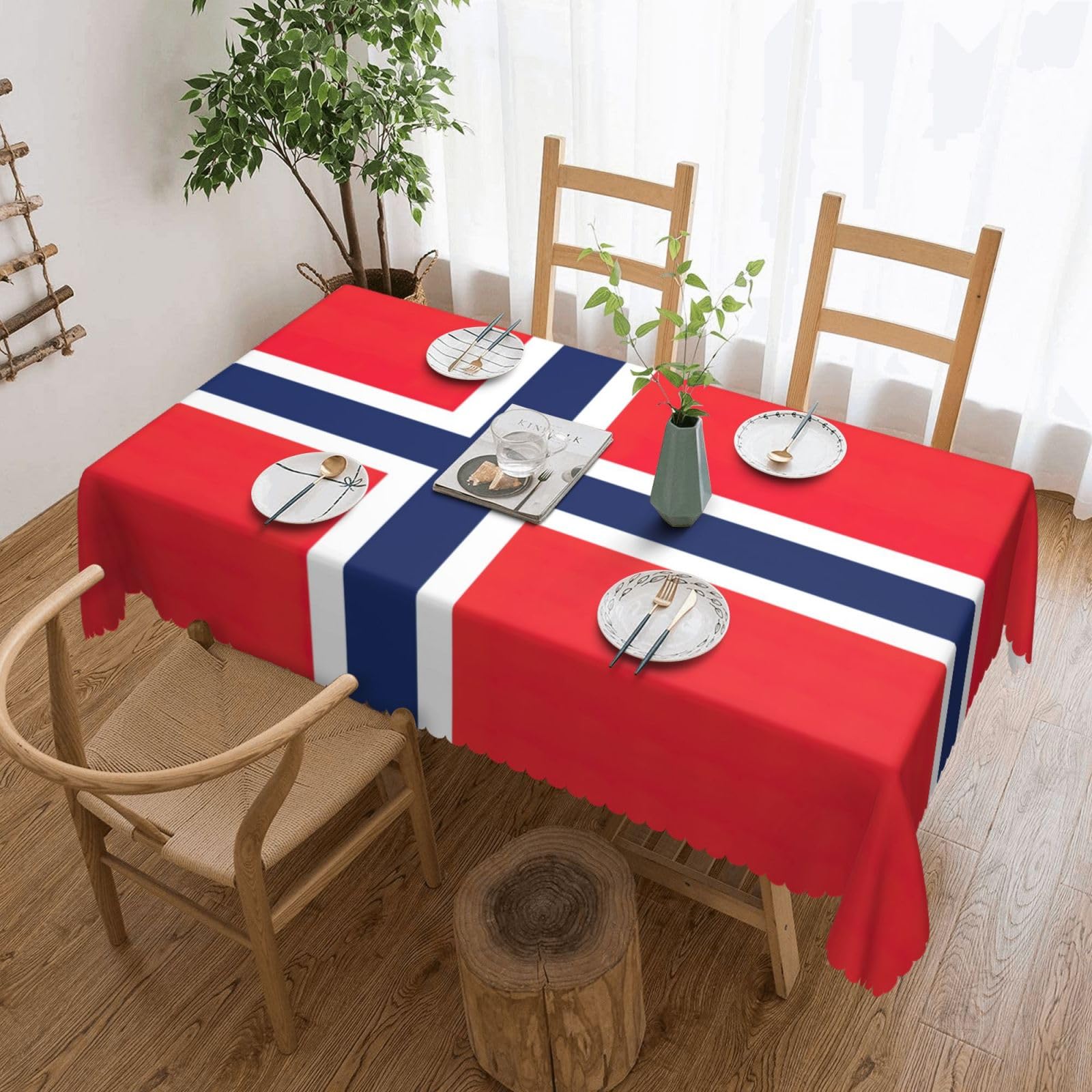 Nappe norvégienne en tissu imprimé rectangulaire pique-nique et événement