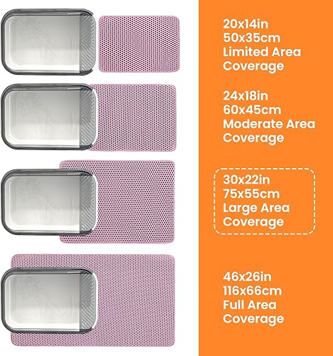 Miniatura 9 de Tapete de arena extra grande para gatos, 30 x 22 pulgadas, tapete de doble capa para atrapar arena para gatos, antideslizante, impermeable, a prueba