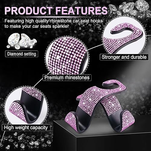Miniatura 2 de LivTee - Gancho para reposacabezas de asiento de coche, ganchos para el asiento del automóvil, organizador de almacenamiento interior, accesorios