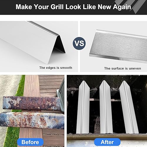 Miniatura 6 de Barbqtime Barra aromatizadora de 17.5 pulgadas de repuesto para parrilla de gas Weber Genesis 300 Series E310 S310 E320 E330 EP310 EP320 EP330 con