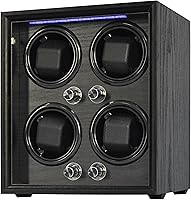 Vista 1 de Oryx Watch Winder for 4 Automatic Watches, Rotating Watch Box 5 Rotation Modes Setting Case with LED Light, USB Powered Super Quiet Mabuchi Motor
