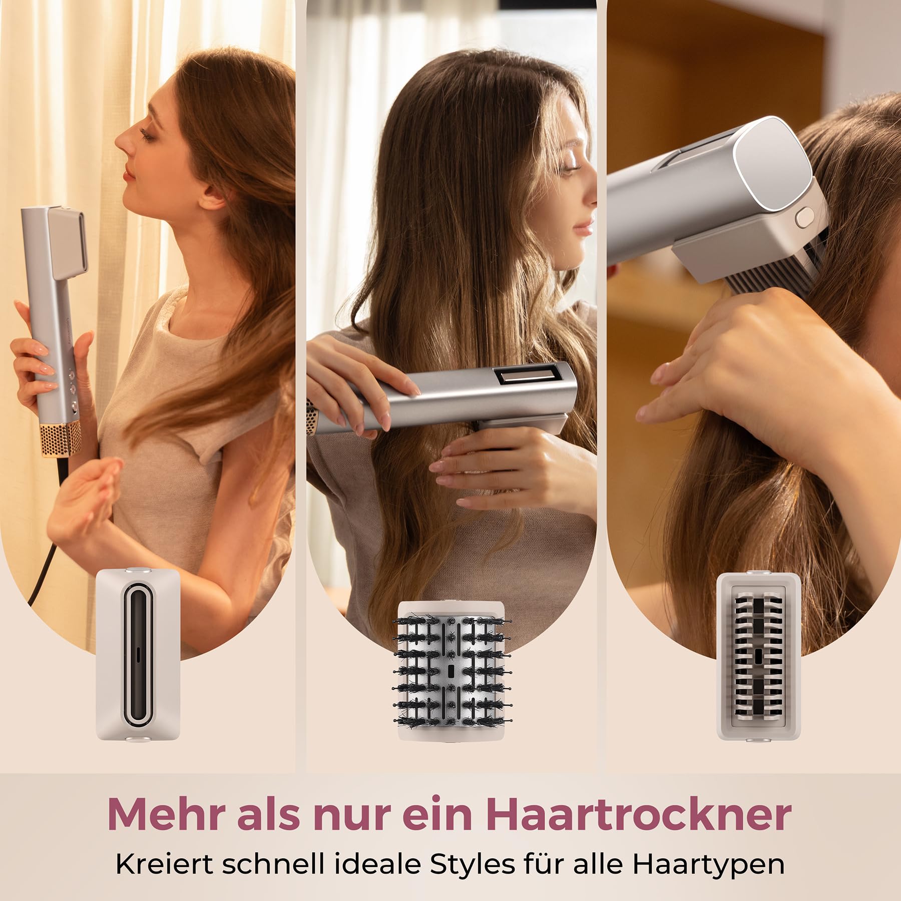 AirSwift X2 Ionen Föhn,110000 U/min,Hochgeschwindigkeits-Haartrockner, Hydro-Ionen-Technologie mit Konzentrator, Paddelbürste, breite Zahnbürste Anti-Frizz Technologie, Temperatur-und Luftg