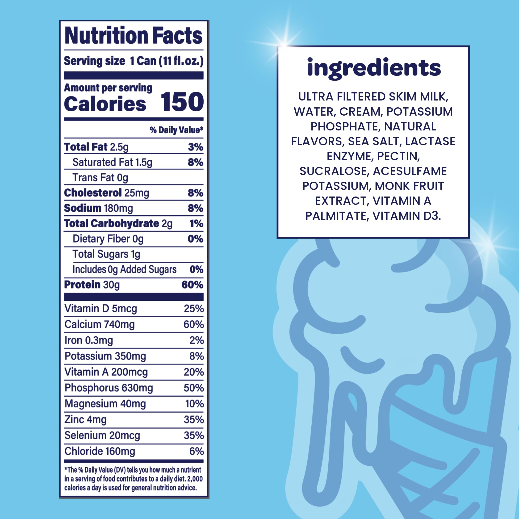 Nurri - 30g Protein Ultra Filtered Milk Shake Vanilla - Lactose Free Low Sugar 150 Calories 10 Vitamins — view 2