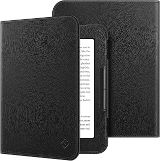 Fintie Folio Case for Nook GlowLight 4 (2021) / Nook GlowLight 4e (2022), Book Style Premium Vegan Leather Cover for 6" Barnes and Noble Nook GlowLight 4 & GlowLight 4e eBook eReader, Black