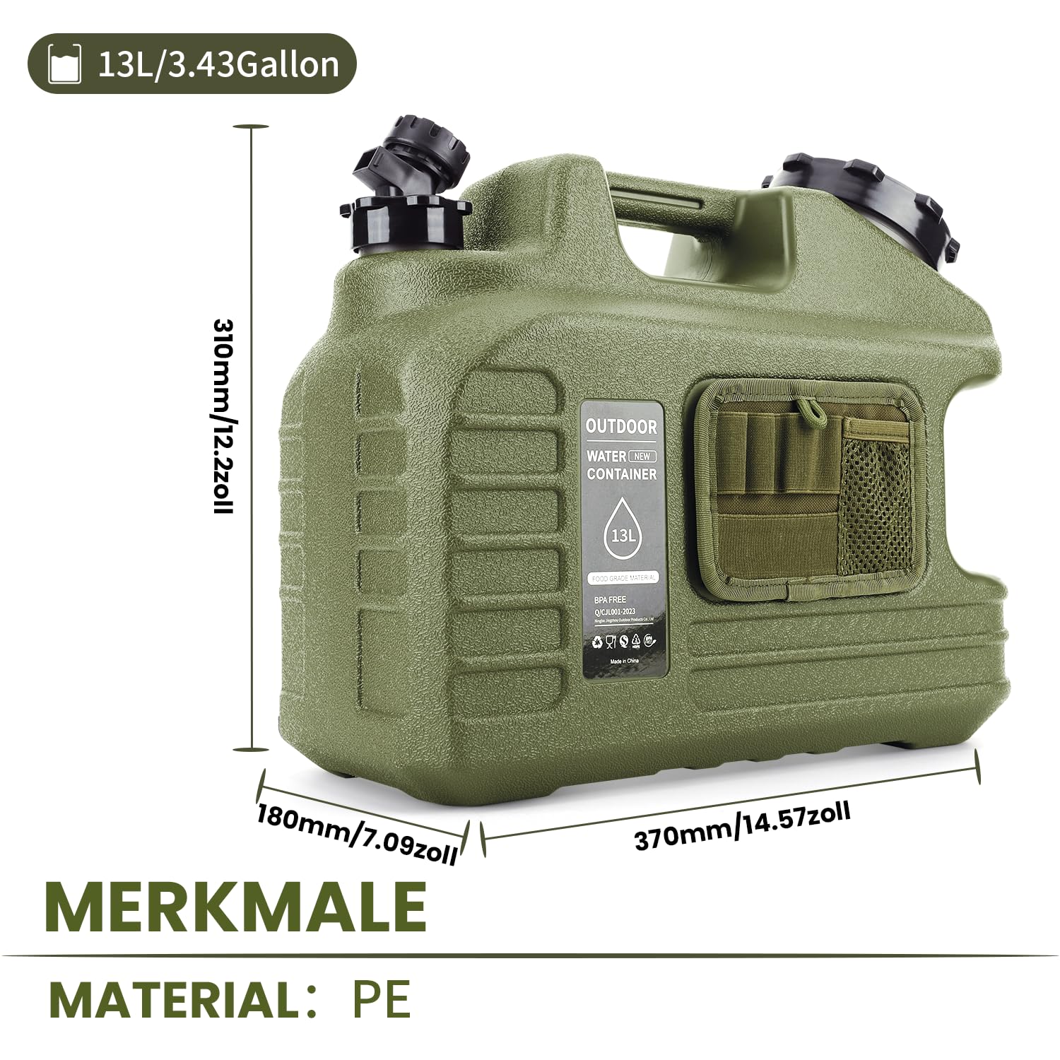 Umikk Wasserkanister mit Hahn10-18L, Camping Wasserkanister BPA-frei Trinkwasserkanister, Tragbarer Mehrzweckkanister Wassertank, Wassertank Camping mit Griffen