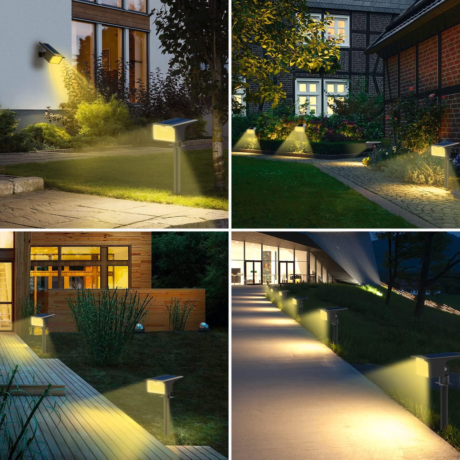 nipify Luces Solares LED Exterior Jardin con Sensor de Movimiento，[3 Paquete/62 LED/3 Modes], IP65 Focos Exterior Solares Potente Lamparas Suelo para Patio,Caminos,Terraza,Suelo,Césped, Blanco Cálido