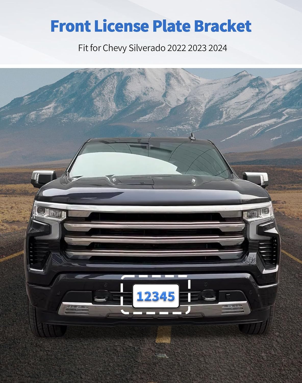 for Chevy Silverado 2022 2023 2024 Front License Plate Bracket Replacement for GM1068250