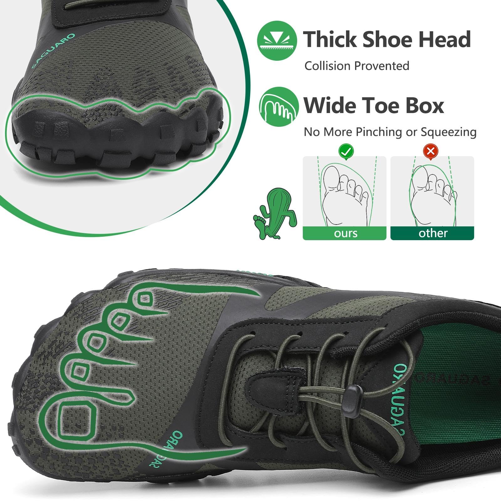 SAGUARO Uomo Scarpe de Barefoot Antiscivolo Asciugatura Rapida Scarpe Minimal de Donna Trail Running Outdoor e Indoor