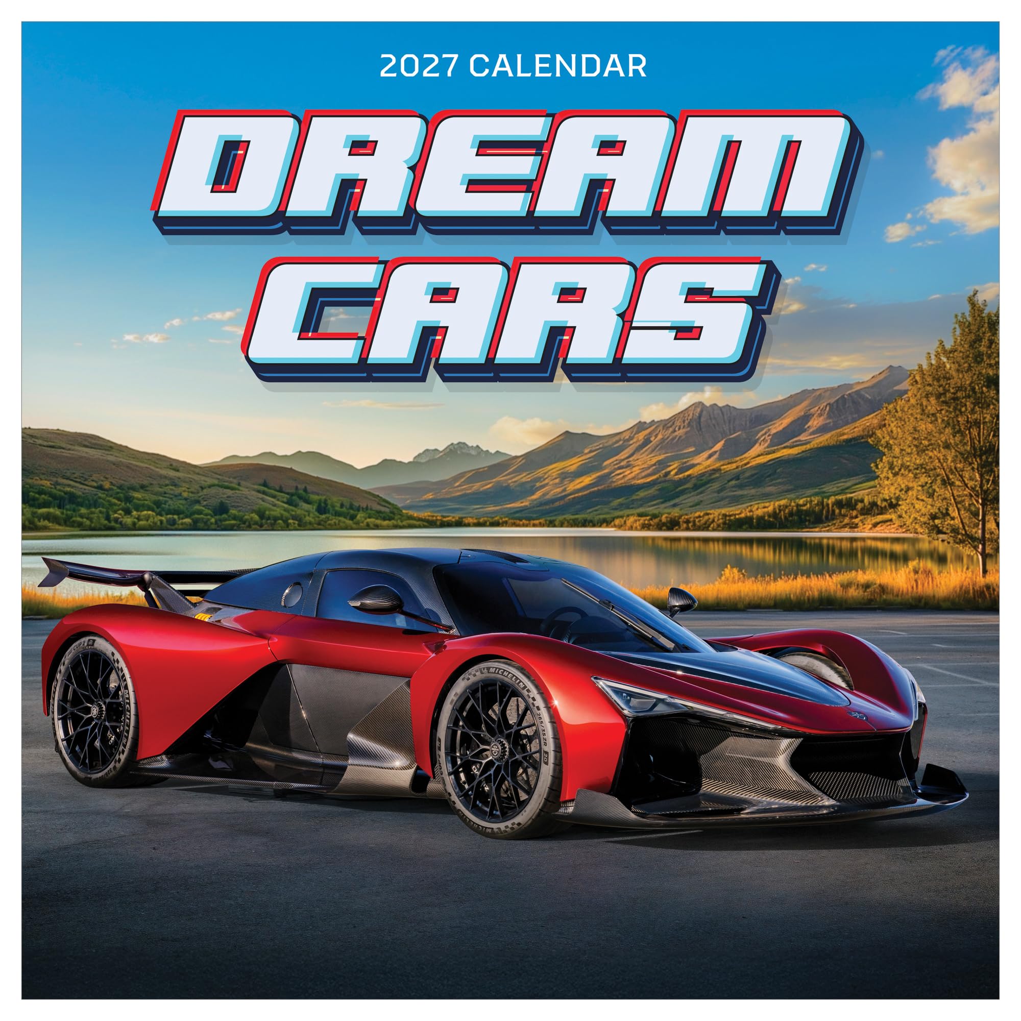 TF Publishing 2027 Dream Cars Wall Calendar - Large Grids for Appointments and Scheduling - Vertical Monthly Wall Calendar 2027 with Premium Gloss Paper for Home and Office Organization - 12x12 in