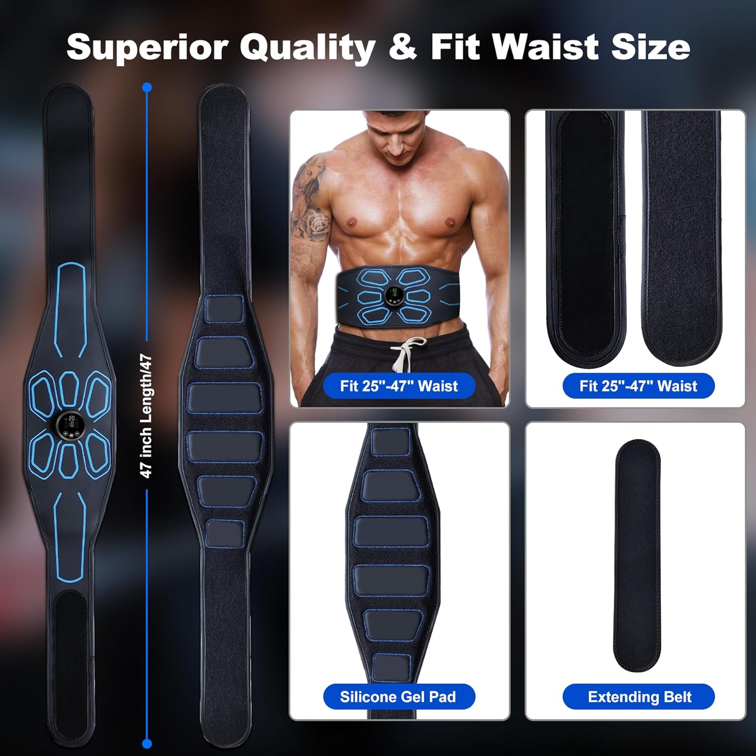 FDA Cleared - MHD TENS Muscle Stimulator Electronic Abs Muscle Toner Ab Machine Trainer for Abdomen Easy Abs Muscle Stimulation and Activation, Home Gym Use Black1 - Image 5