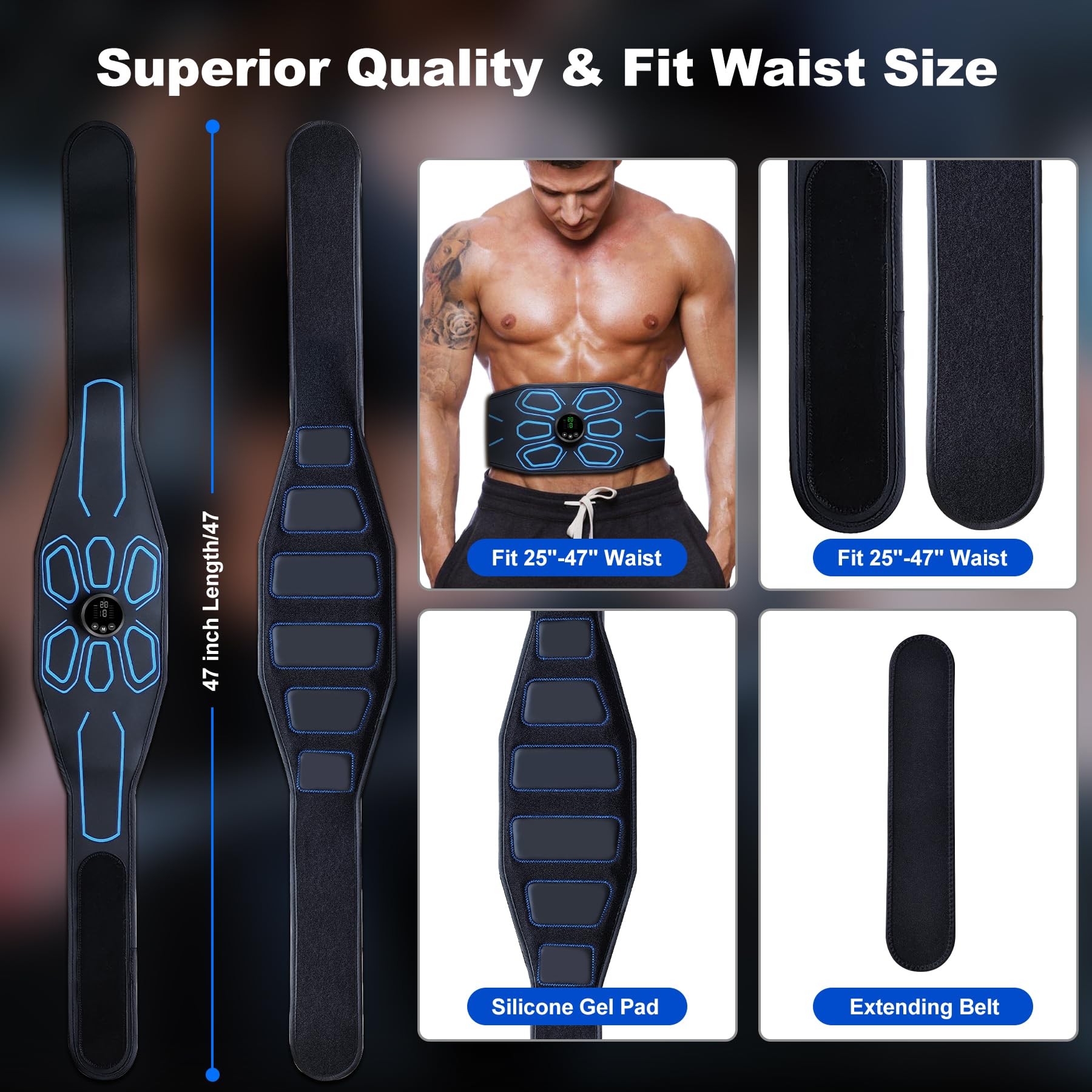 FDA Cleared - Stimolatore muscolare MHD TENS elettronico per addominali, tonificante per addominali, per addominali, stimolazione e attivazione muscolare, uso domestico in palestra