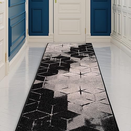 CreativeDeco Alfombra de pasillo hecha a medida de pelo bajo con respaldo de goma para cocina, vestíbulo, pasillo, entrada, elige tu longitud,