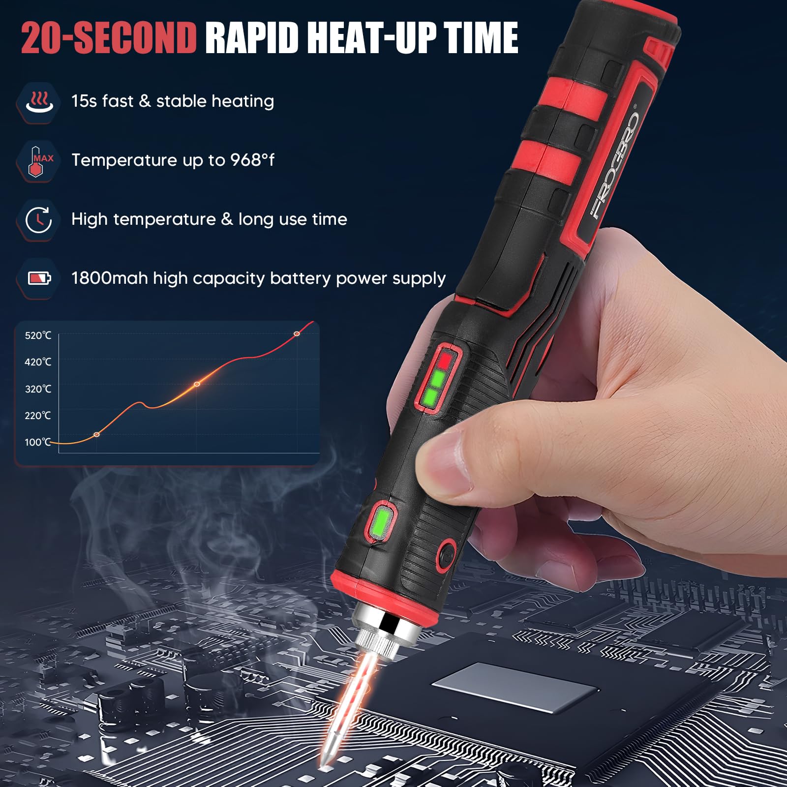 Saldatore A Stagno Senza Fili,Saldatrice Elettrico A Stagno,Carico Usb,Con 2 Consumo Di Saldatura Di Sostituzione,200-480 ℃,Ferro Di Saldatura Portatile Per Riparazione