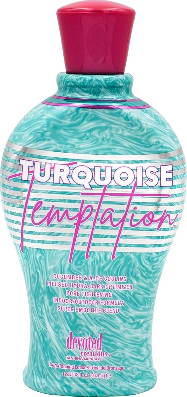 Loção bronzeadora Devoted Creations Turquoise Temptation para uso interno e externo, 347 g