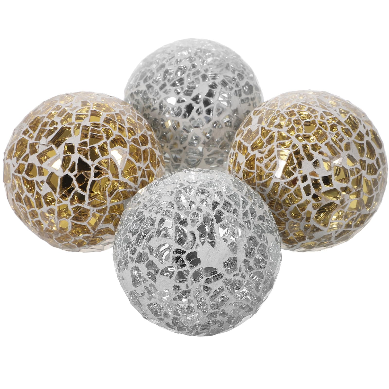 Esferas decorativas de vidrio en pack de 4 para manualidades y hogar