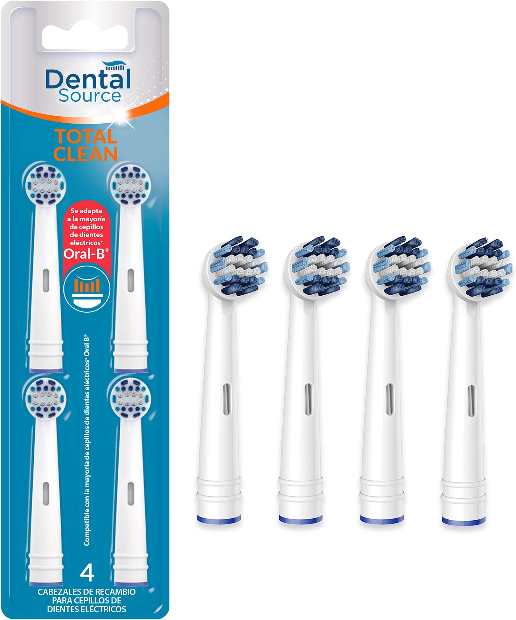 Dental Source Dental Source Total Clean Pack of 4 Replacement Heads Compatible with Oral-B 4 Units 100 g