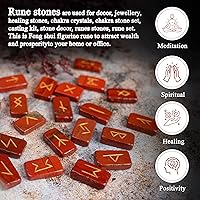 Vista 2 de Crocon Runas de piedras preciosas de forma rectangular con 25 piezas, juego de runas de cristal de adivinación metafísica curación chakra Reiki Set