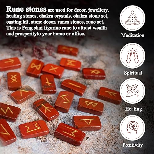 Miniatura 2 de Crocon Runas de piedras preciosas de forma rectangular con 25 piezas, juego de runas de cristal de adivinación metafísica curación chakra Reiki Set
