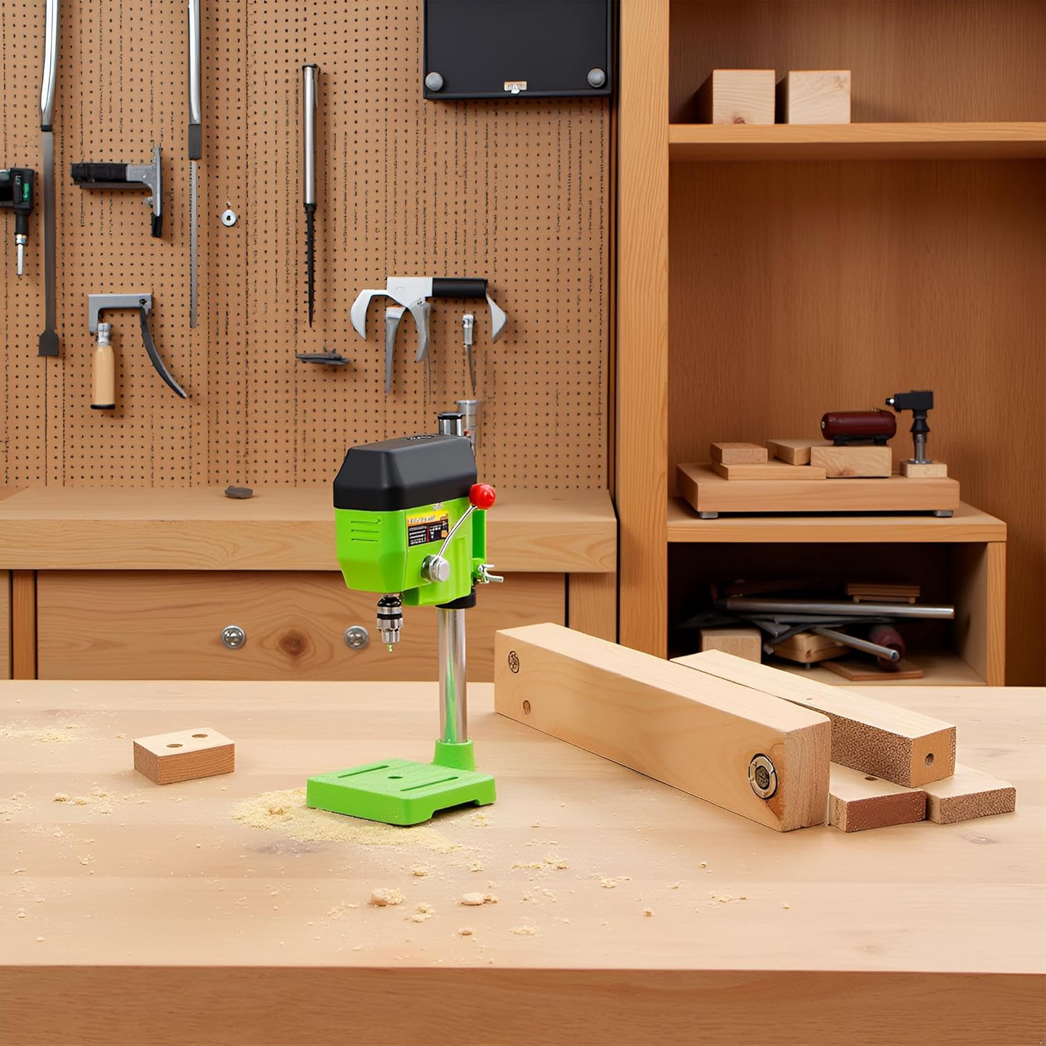 Mini Electric Bench Drill Press Stand Compact Portable Workbench Metal Drilling Repair Tool Expanding Drilling Machine DIY Tool 480W