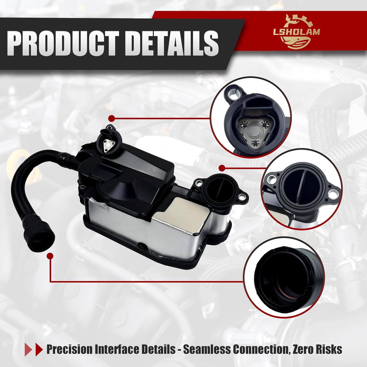 FC3Z6A785F Engine Oil Separator Assembly Fits for Ford F250 F350 F450 F550 Super Duty 2017-2019 6.7L V8, Diesel PCV CCV Vent Valve Engine Crankcase Replacement FC3Z-6A785-F