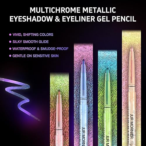 Multichrome Eyeliner Gel Pencil,Waterproof Long-Lasting Vegan Cruelty Free Eye Liner,Shifting Colors Eyeliner Pen (EL-03)(EL-02)