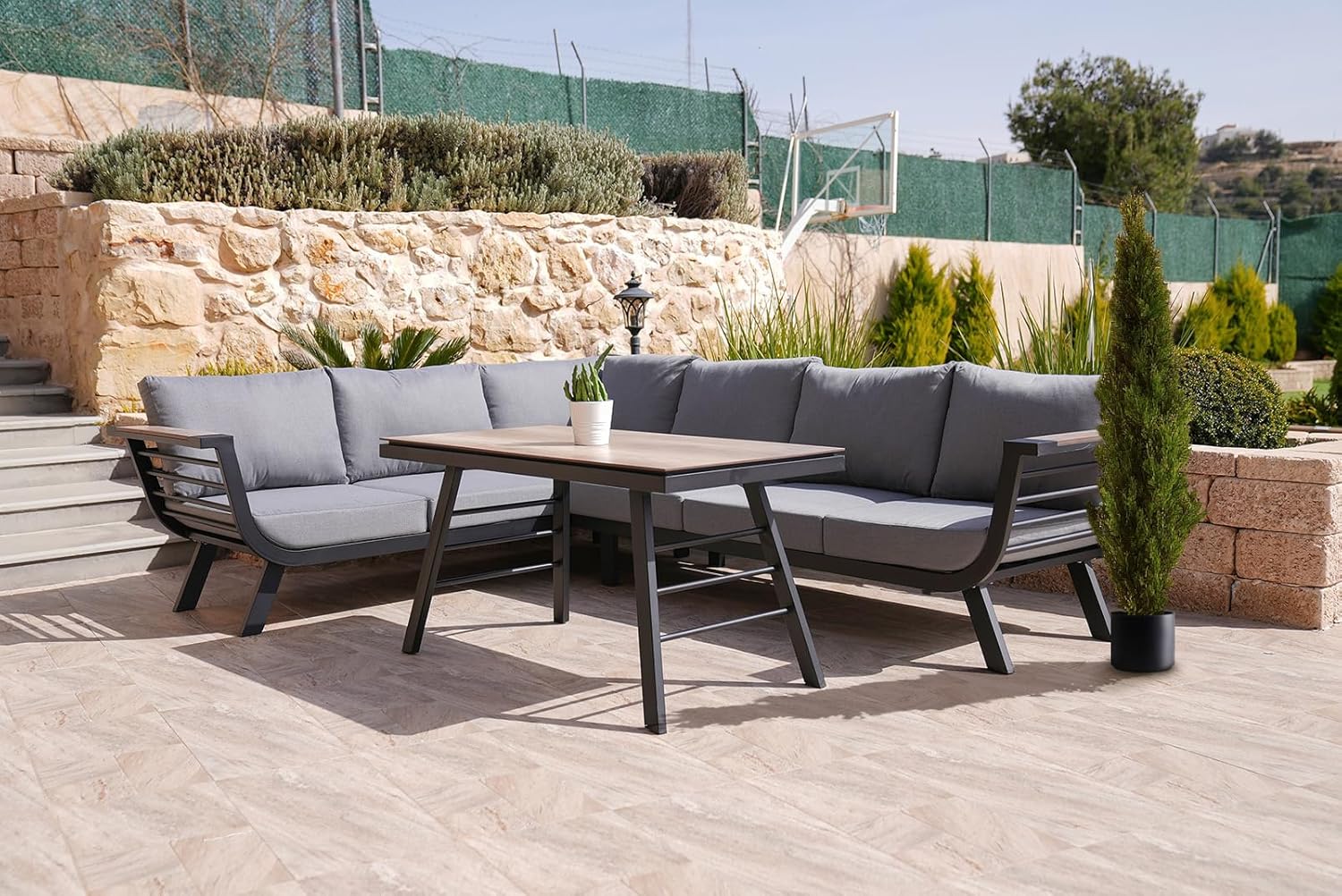 Two 5 Foot Outdoor Artificial Cedar Trees Potted Plants